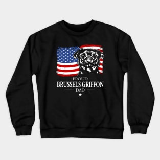 Brussels Griffon Dad American Flag patriotic dog Crewneck Sweatshirt